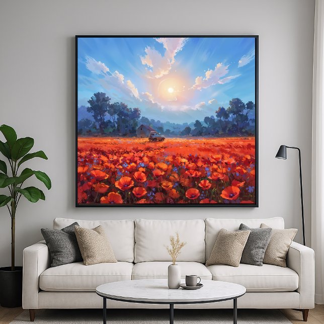 Red Poppies Field - Impressionism Landscape Style Poster (Creator Uploaded)