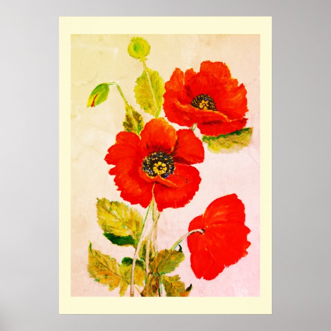 Red poppies fine art poster (Front)