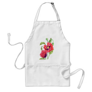 Red Poppies Floral Art Standard Apron