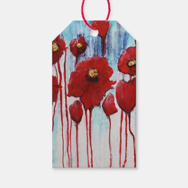 Red Poppies Gift tags (Front)