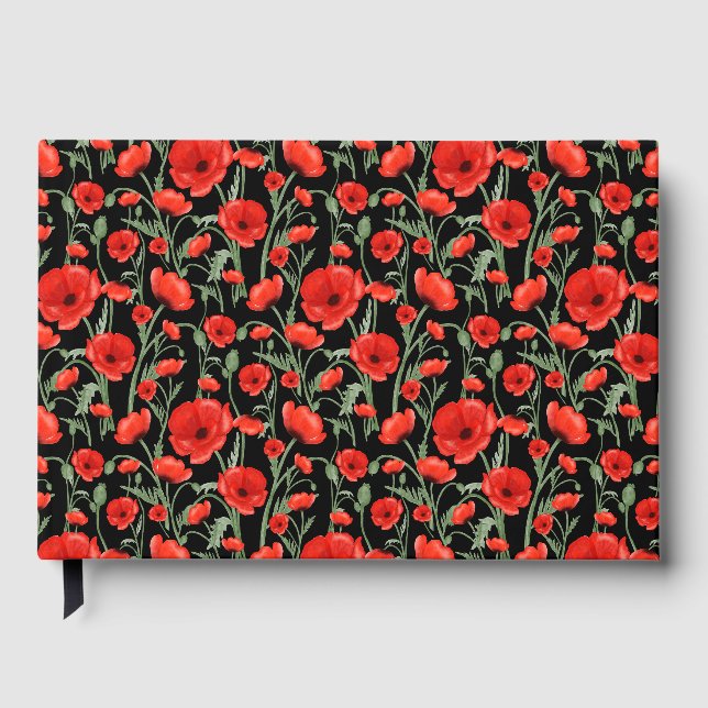 Red Poppies Guest Book (Front)