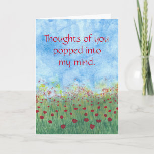 Red poppies in the field custom greeting cards