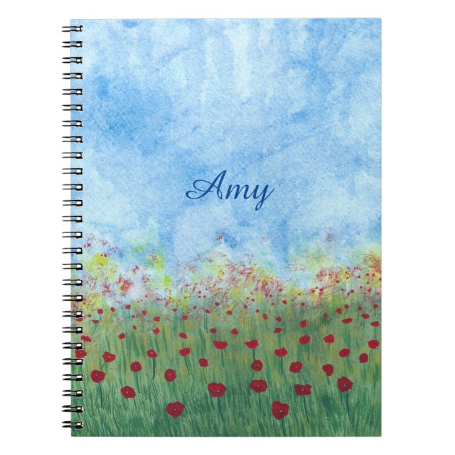 Red Poppies in the Field Personalised Journals (Front)