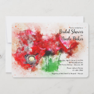 Red Poppies Invitation