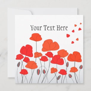 Red Poppies Invitation