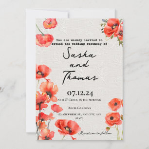 Red Poppies Invitation