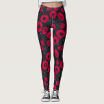 Red Poppies Leggings<br><div class="desc">Poppy flowers, hand-painted in Photoshop, seamless pattern.</div>