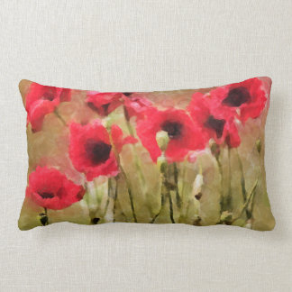 Red Poppies Lumbar Cushion