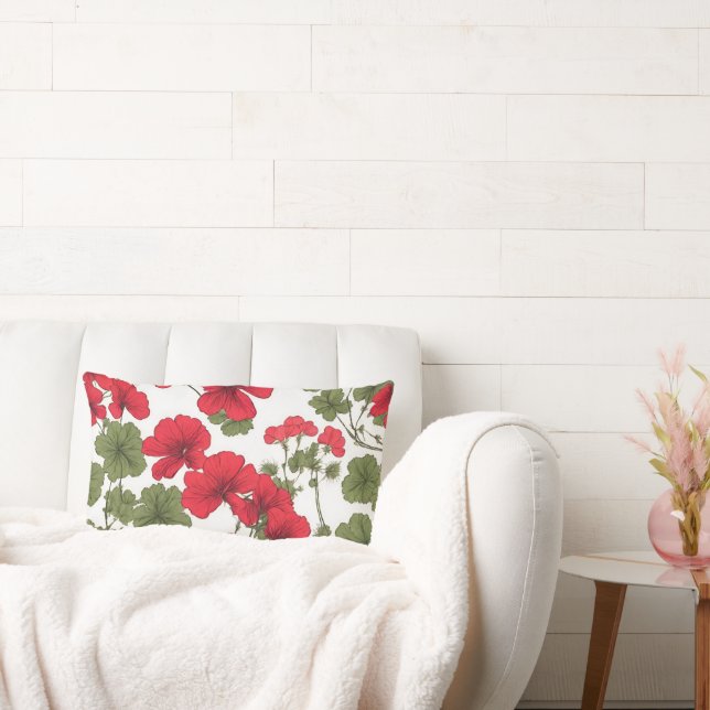 Red poppies lumbar cushion (Couch)