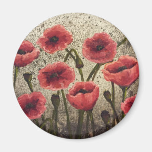 Red poppies magnet