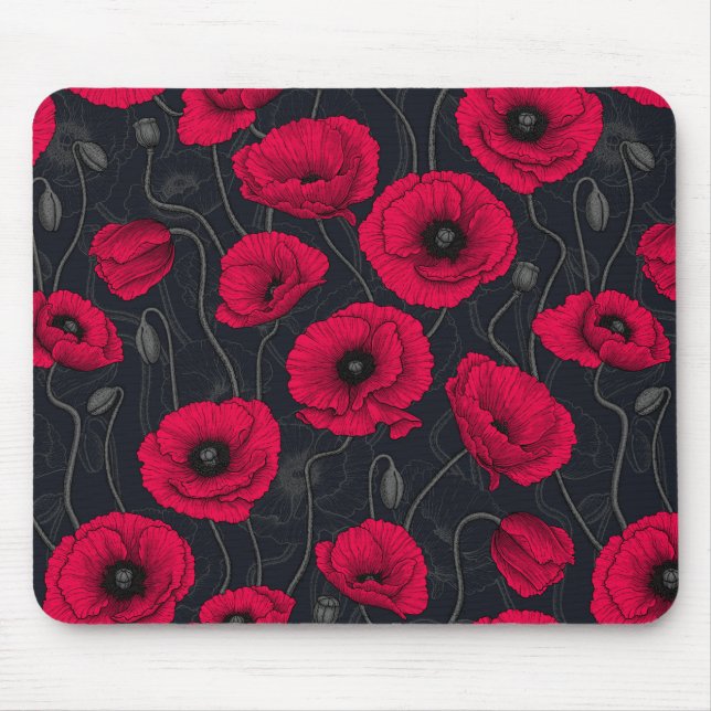 Red Poppies Mouse Pad (Front)