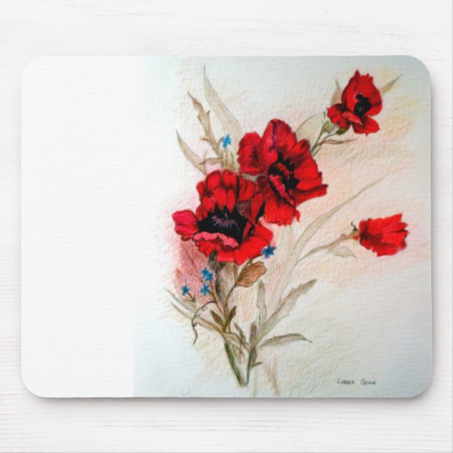 Red Poppies Mouse Pad (Front)