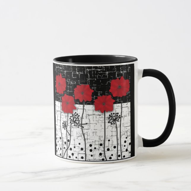 Red poppies mug (Right)