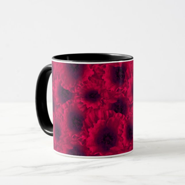 Red poppies mug (Front Left)