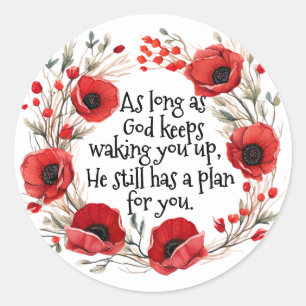 Red Poppies Mug Classic Round Sticker