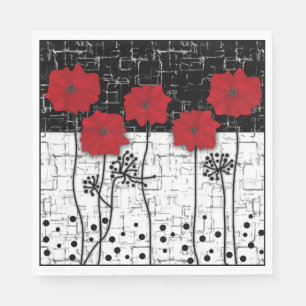 Red poppies napkin