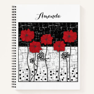 Red poppies notebook