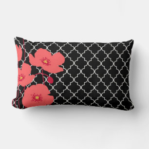 Red Poppies...pillow Lumbar Cushion