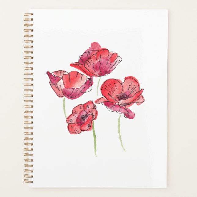 Red Poppies Planner (Front)
