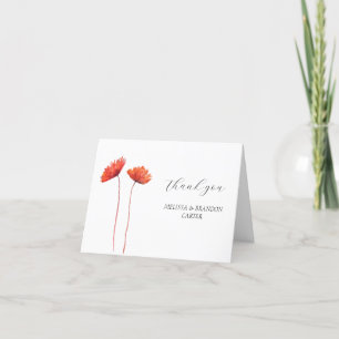 Red Poppies Poppy Flower Floral Wedding Thank you 