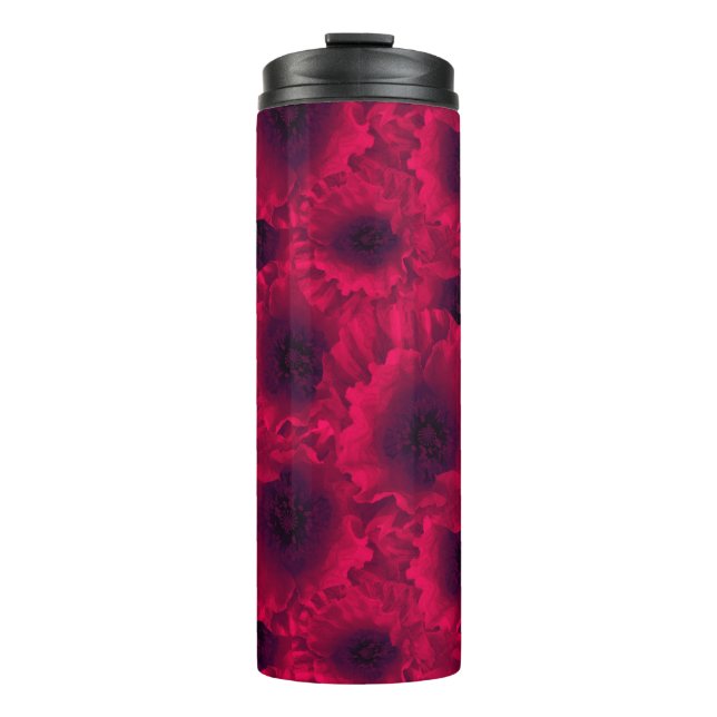 Red poppies , poppy thermal tumbler (Front)