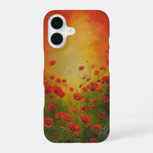 Red Poppies Spring Breeze iPhone 16 Case