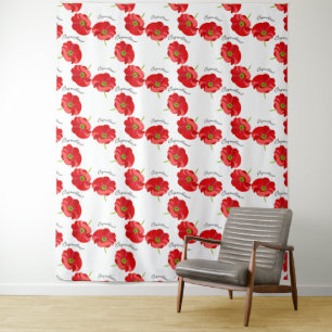 Red poppies tapestry