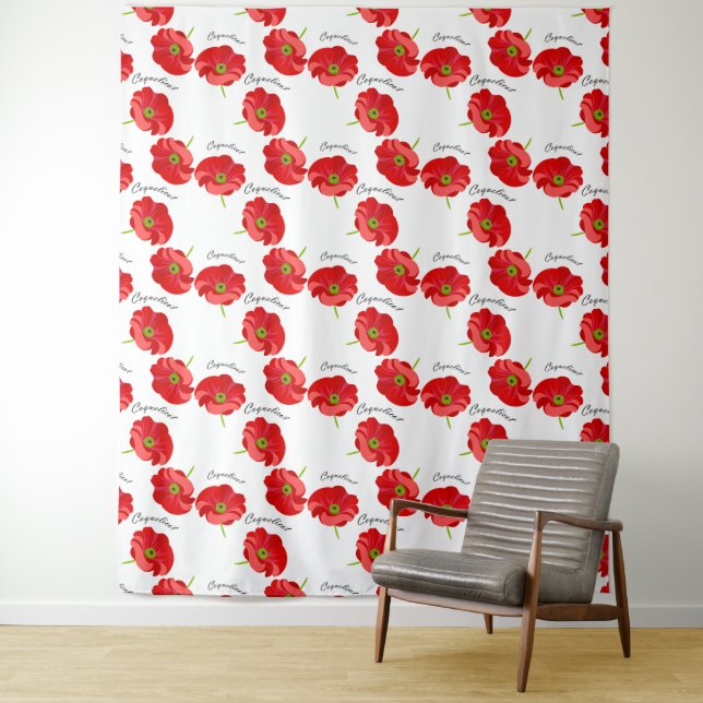 Red poppies tapestry (In Situ)