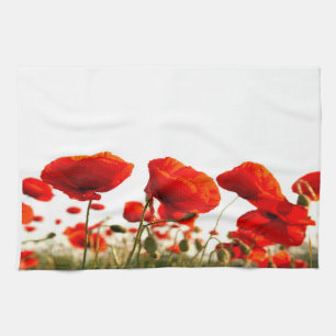 Red Poppies Tea Towel