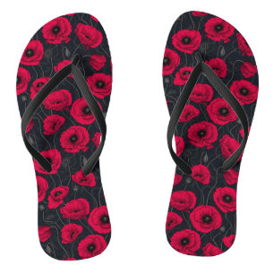 Red Poppies Thongs