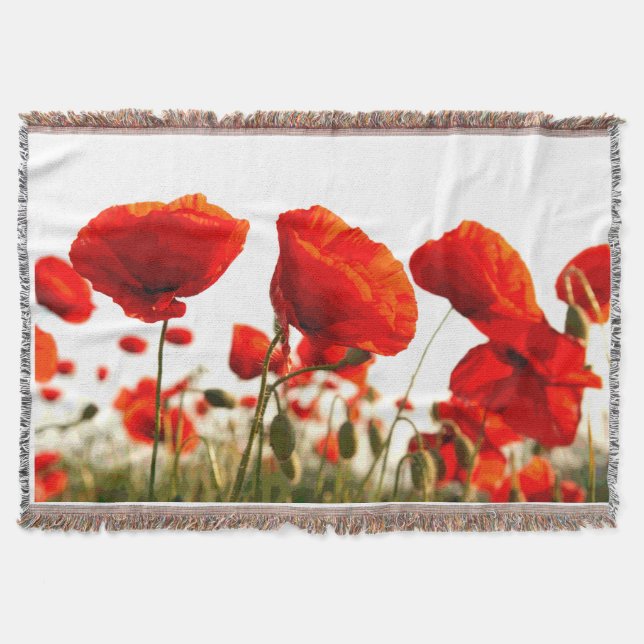 Red Poppies Throw Blanket (Front)