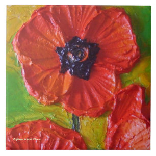 Red Poppies Tile