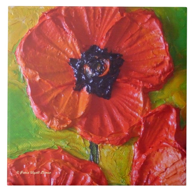 Red Poppies Tile (Front)