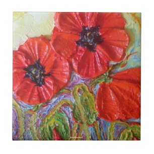 Red Poppies Tile