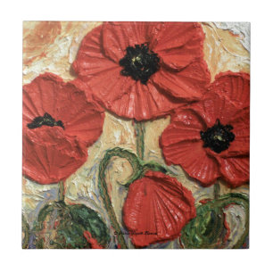 Red Poppies Tile