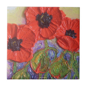 Red Poppies Tile