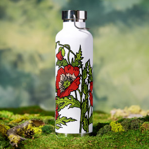 Red Poppies Water Bottle