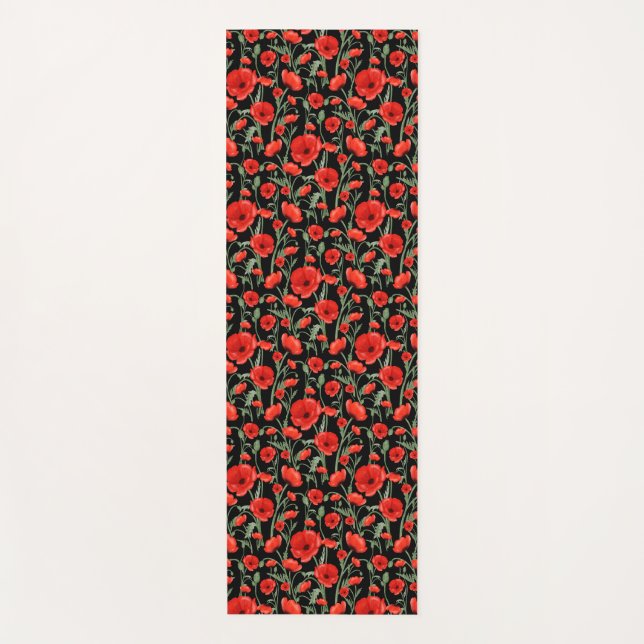 Red Poppies Yoga Mat (Front)