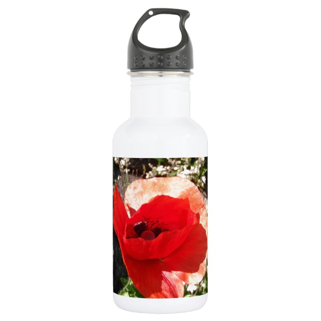 Red Poppy 532 Ml Water Bottle (Front)