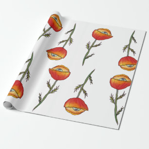 Red Poppy All Seeing   Wrapping Paper