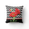 Red Poppy Black White Zigzag Chevron Decorative