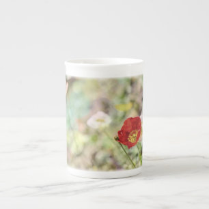 Red Poppy Bone China Mug