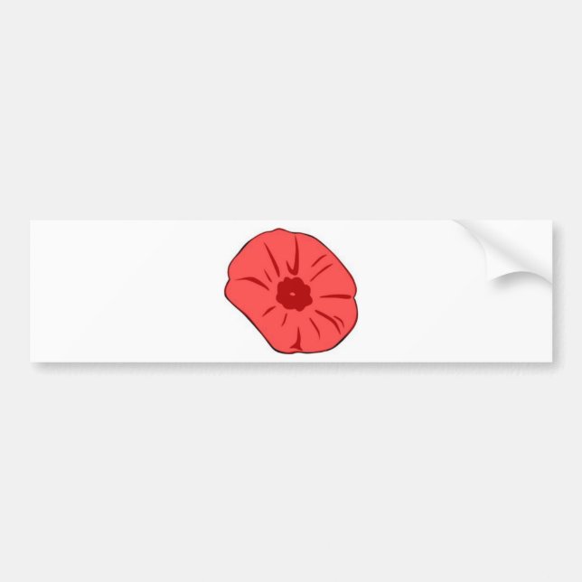 Red Poppy Bumper Sticker (Front)