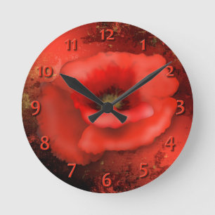 Red Poppy Clock