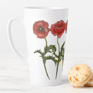 Red Poppy Collection Latte Mug