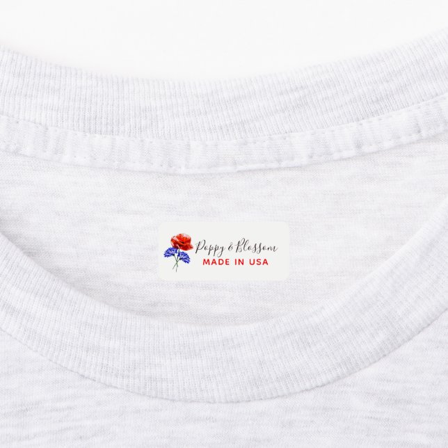 Red Poppy & Cornflower Red, White & Blue Clothing (Affixed)