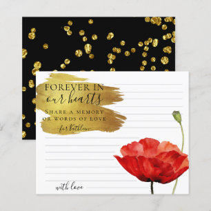 Red Poppy Custom Share a Memory Funeral Card