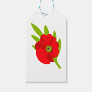 red poppy drawing gift tags