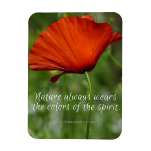 Red Poppy Emerson Quote Magnet