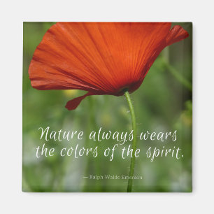 Red Poppy Emerson Quote Magnet